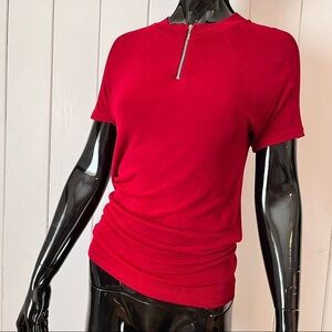 90's Clone Red Half Zip T-shirt.